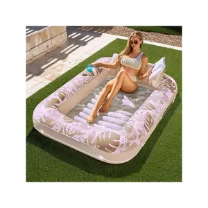 Syncfun 70" X 46" Swimming Pool Floating Hammock Lounger, Water Inflatable Float Bed Inflatable Tanning Pool Lounger Float Large Suntan Tub Pool Floats Sun Tan Tub Ice Bath Tub Tanning Bed Blow Up Pool Raft Lounge Floatie