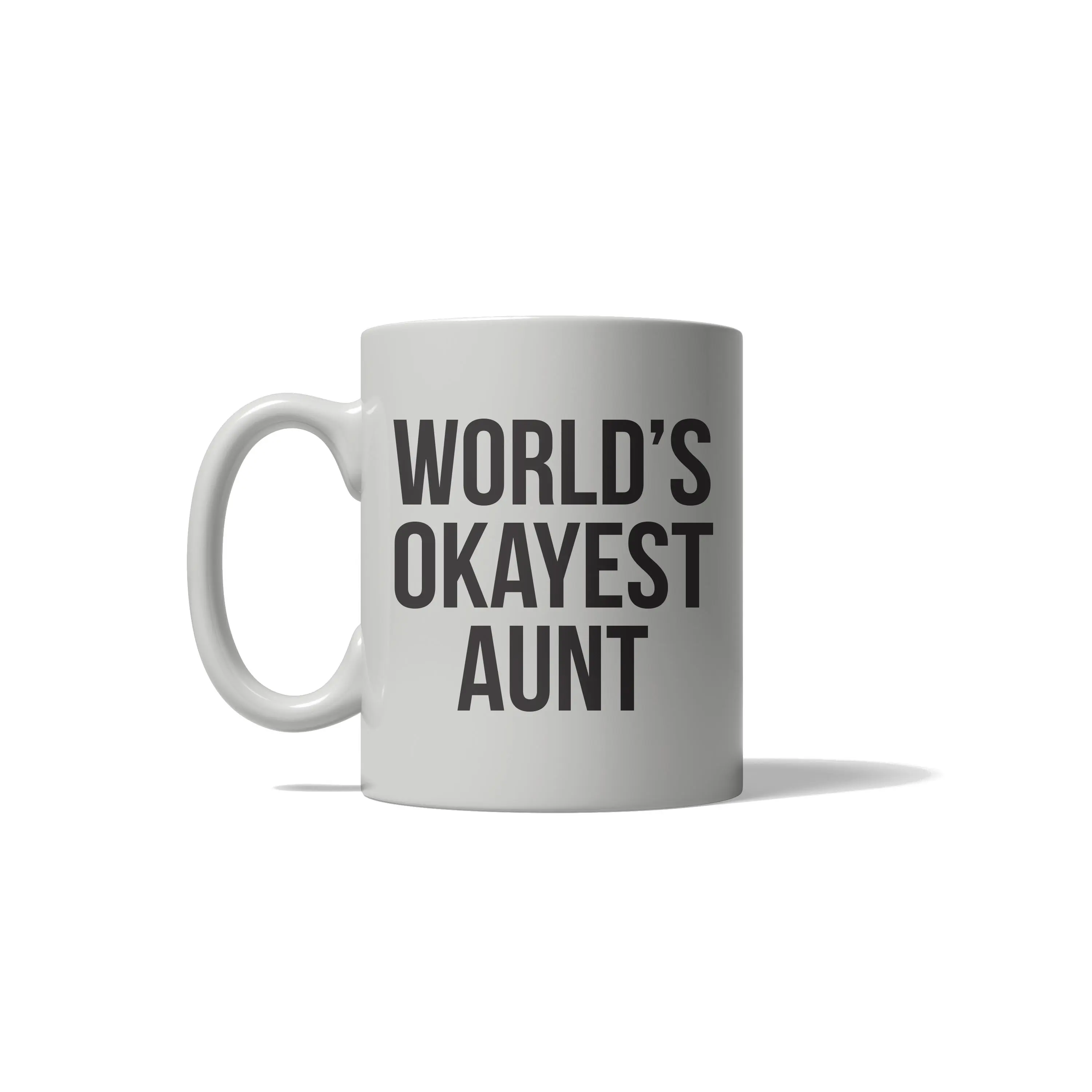 Worlds Okayest Aunt Funny Family Member Ceramic Coffee Drinking Mug 11oz Cup Funny Coffee Mugs Ceramic Printed Drinkware Cup