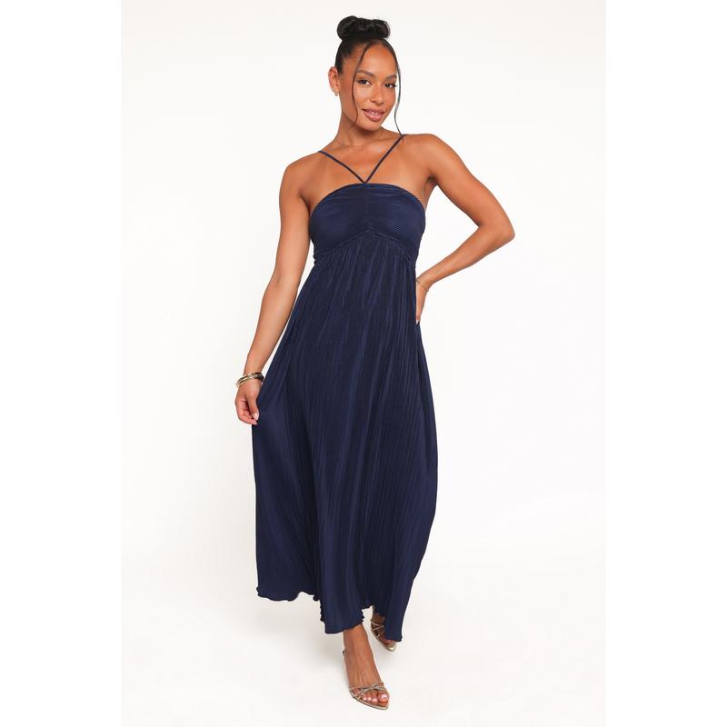 Polly Halterneck Maxi Dress - Navy