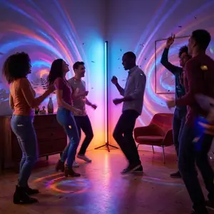 Smart RGBIC LED Floor Lamp — 39.37-Inch Ambient Light with Music Sync, Button Control, and USB Interface — Ideal for Living Rooms, Bedrooms, Game Rooms, and as a Halloween or Christmas Gift
