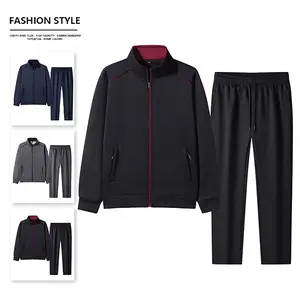 Men's Sportswear Set Spring/Autumn Edition - Stand Collar Zip-Up Jacket with Contrast Trim, Paired with Straight-Leg Casual Pants. Simple and Elegant Design, Comfortable and Skin-Friendly Fabric, Breathable and Relaxed Fit, Perfect for Daily Commutes, Exe