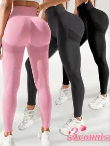 Women's High-Waisted Seamless Yoga Pants, High Waisted Legging, High Stretch Leggings, Nylon Material, Comfortable Soft Sports Tights, Perfect for Fitness & Daily Wear