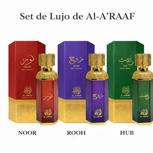 Al-A'RAAF Set de Lujo Eau de Parfum NOOR ROOH HUB Dulce Amaderado Elegante Floral Woody Scents for Women