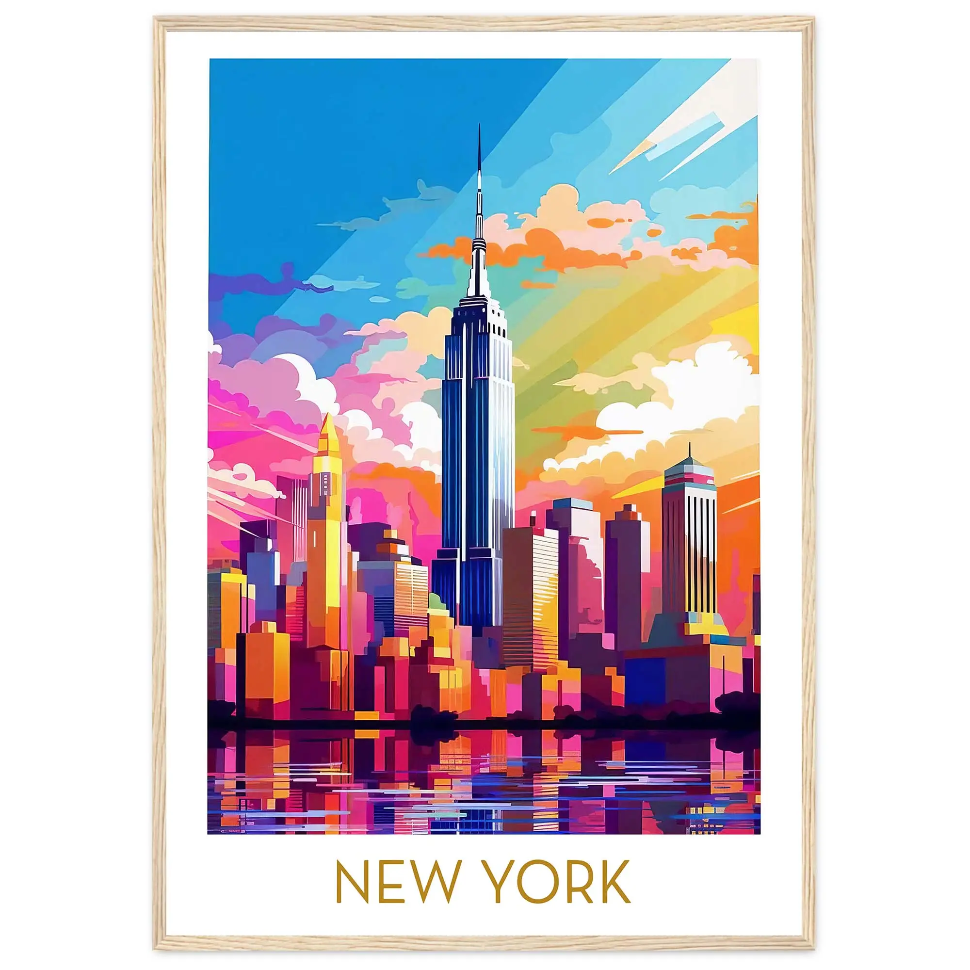 New York Travel Poster Printable Us Cities Wall Art Home Decor Pop Art City
