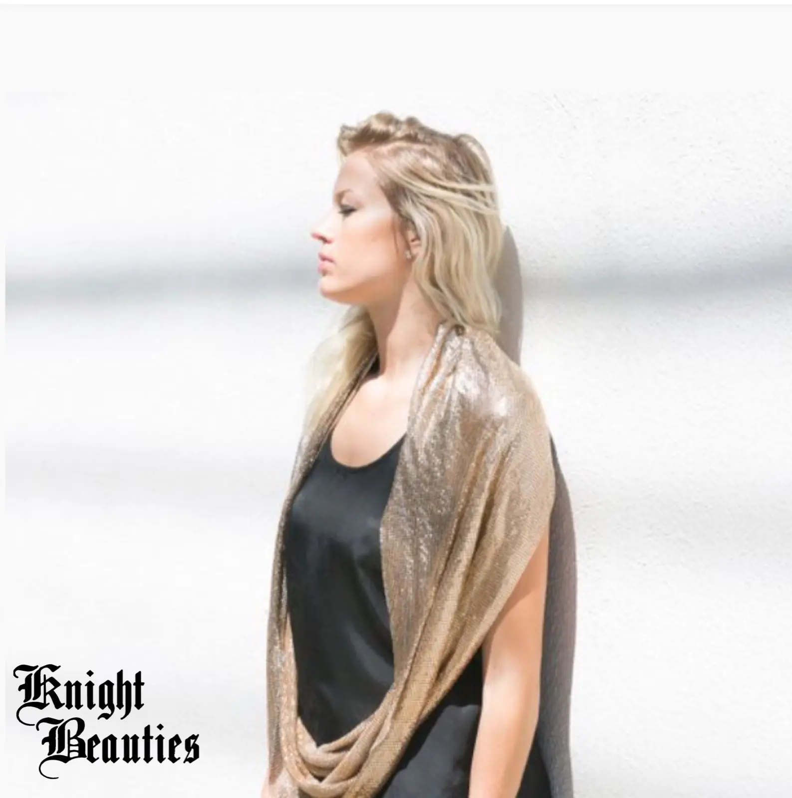 Knight Hood Armor - Gold - Chainmail Hood- Scarf -Infinity Shawl