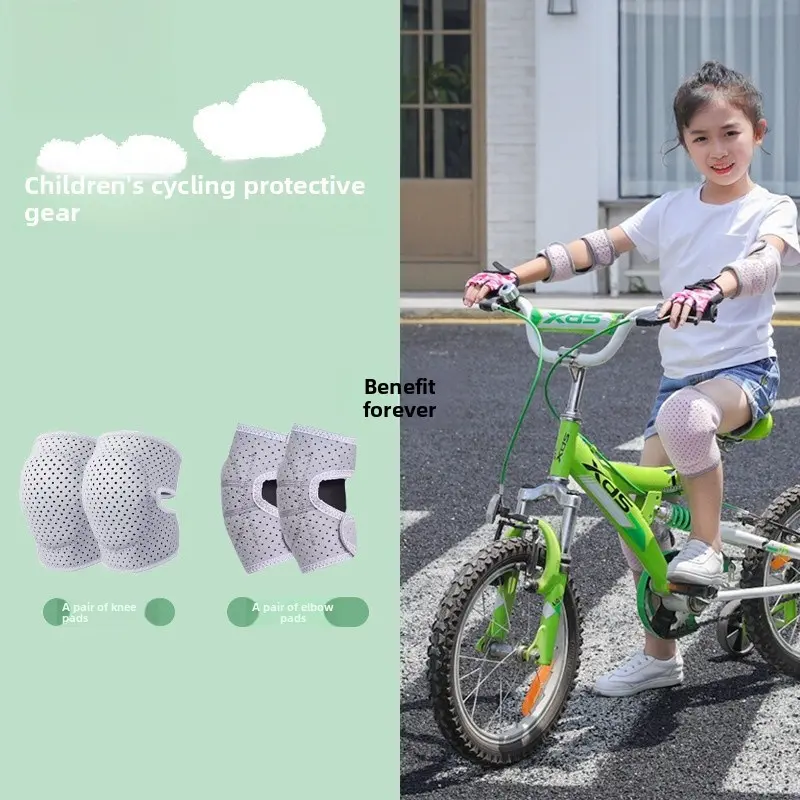 Children's knee and elbow pads, gloves, girls' set, basketball, cycling, dance, roller skating, anti-fall knee pads, breathable, boys' set Children's knee and elbow pads, gloves, girls' set, basketball, cycling, dance, roller skating, anti-fall knee pads, breathable, boys' set