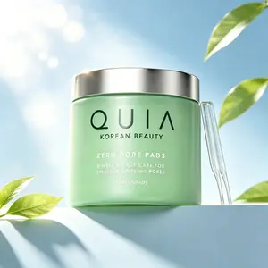 QUIA Dual-Action Toner Pads, Gentle PHA Exfoliation for Sensitive Skin, Instant Hydration & Pore Minimizing, 70 Korean Textured Pads