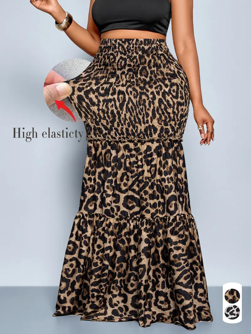 silky leapord print skirt - TikTok Shop