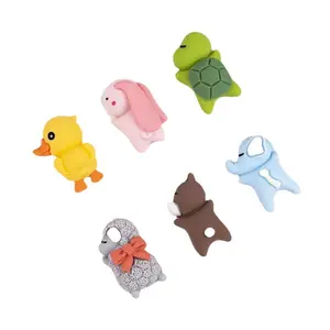 Cute Mini Animal Family Car Mirror Ornaments - Adorable Turtle, Bunny & Duck Figurine Set, Tiny View-Safe Car Decor Stickers, Whimsical Animal Charms for Rearview Mirror & Dashboard