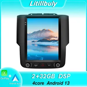 9.7" Android 13 Car Stereo for Dodge Ram 2013-2019 touch screen has Android Auto Wireless Carplay, Bluetooth WIFI supports GPS Navigation