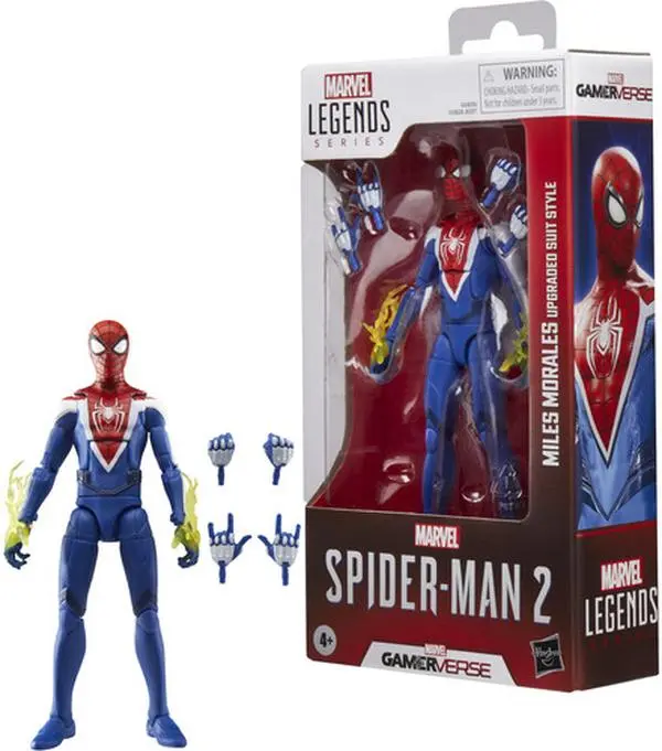 Hasbro Collectibles - Spider-Man 2 Marvel Legends Gamerverse Miles Morales Upgraded Suit Plastic Poseable-Arms Action Figure Set, Collectible Game Figure Model