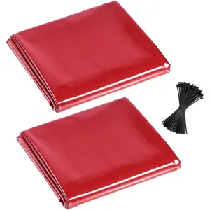 VEVOR 2PCS Welding Curtains, 6x 8FT Welding Screen Curtain, Flame - Resistant Vinyl Safety Protective Screen with 6 - Level UV Protection Hanging Holes, Portable for Workshop/Industrial Use, RedVEVOR Super Brand Day