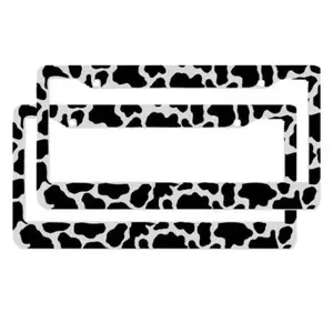 1pcs COW PRINT BLACK WHITE License Plate Frames lot Auto Tag NEW