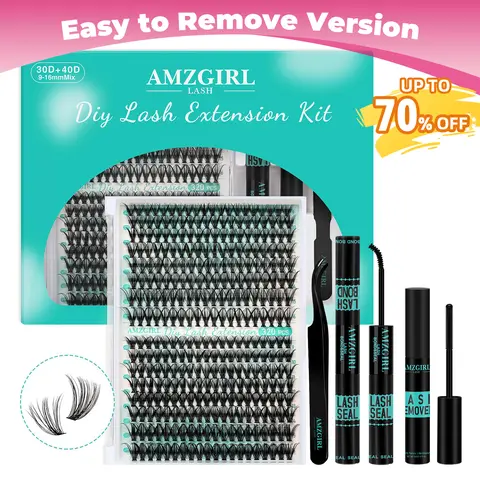 【Flash Sale】AMZGIRL LASH 320 Clusters DIY Cluster Lash Extension Kit 30D+40D  Eyelashes Waterproof Bond and Seal DIY Lash Extensions Lash Clusters Waterproof Lash Clusters Kit  Makeup Cosmetic for Summer Outfits & Vacation Looks