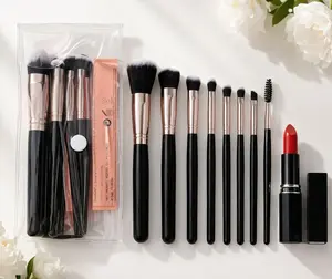 Makeup Brush Set (8 PCS) + Lipstick   and 17 pcs Upgrade your beauty routine with this all-in-one makeup kit!  ️ Includes 8 high-quality makeup brushes for face and eye application ️ Comes with 1 smooth lipstick for a perfect finishing touch ️ Soft, dense