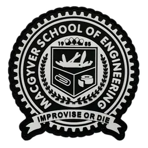 Miltacusa Improvise Or Die Macgyver School of Engineering Tactical Patch [PVC Rubber-M6]