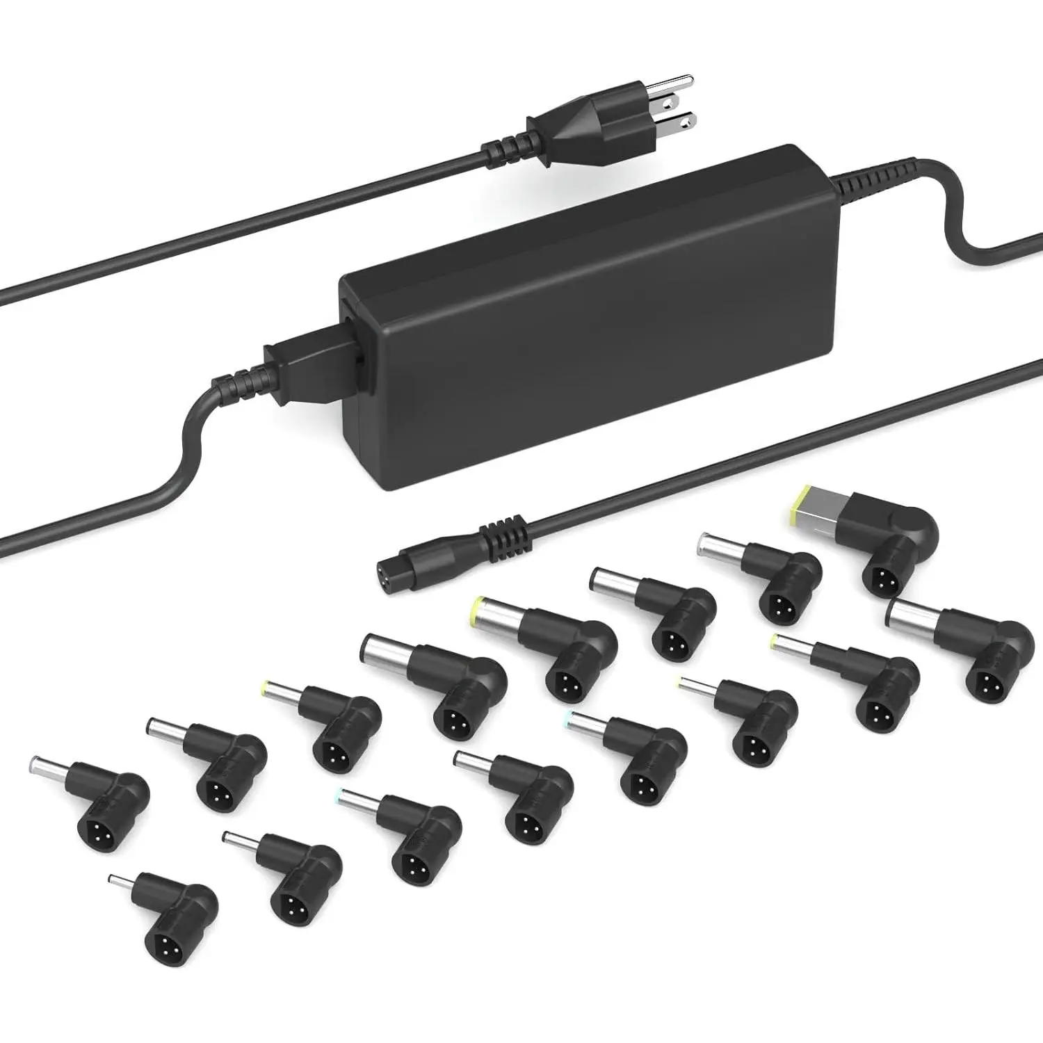 90W ETL Certified Universal Laptop Charger AC Adapter - 16-Tip Set Multi-Size Universal Multi-Device Compatible Power Supply, DC 12V-20V Output (12V,16V,18.5V,19V,19.5V,20V) for Dell, HP, Lenovo Laptops, Multi-Size Laptop Chargers & Adapters