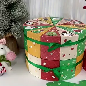 12-Pack Christmas Gift Boxes, Countdown Calendar, New Party Gift Packaging, Empty Boxes, DIY Fun with Ribbons, Holiday Wrapping Supplies
