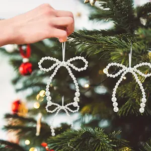 6/12pcs Elegant White Bow Set for Christmas Tree Decoration, Perfect for Wreaths, Gift Wrapping, Wedding Decor and Garland Ribbon, Christmas Decorations