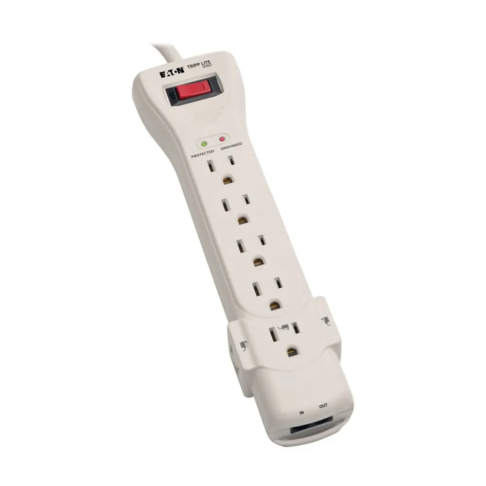 Eaton 7-Outlet Surge Protector, 15 ft. (4.57 m) Cord, 2520 Joules, Fax/Modem Protection, RJ11