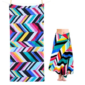 Key Largo Cotton Beach Towel & Sarong Cover-Up XS-4XL 2-in-1 Patented Design Soft Lightweight Fast-Drying Size Inclusive 0-16 12-22