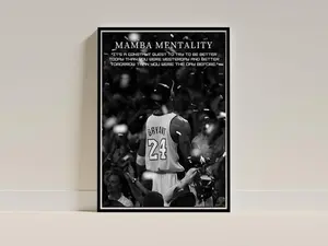 Mamba Mentality Motivation Quotes Wall Decor Inspirational Poster Print Unframed