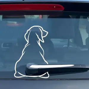 Cute Cartoon Dog Rear Window Sticker, Funny Car Decal, Rainshield Back Seat Glass Patch, Humorous Auto Accessories, Universal Car Sticker