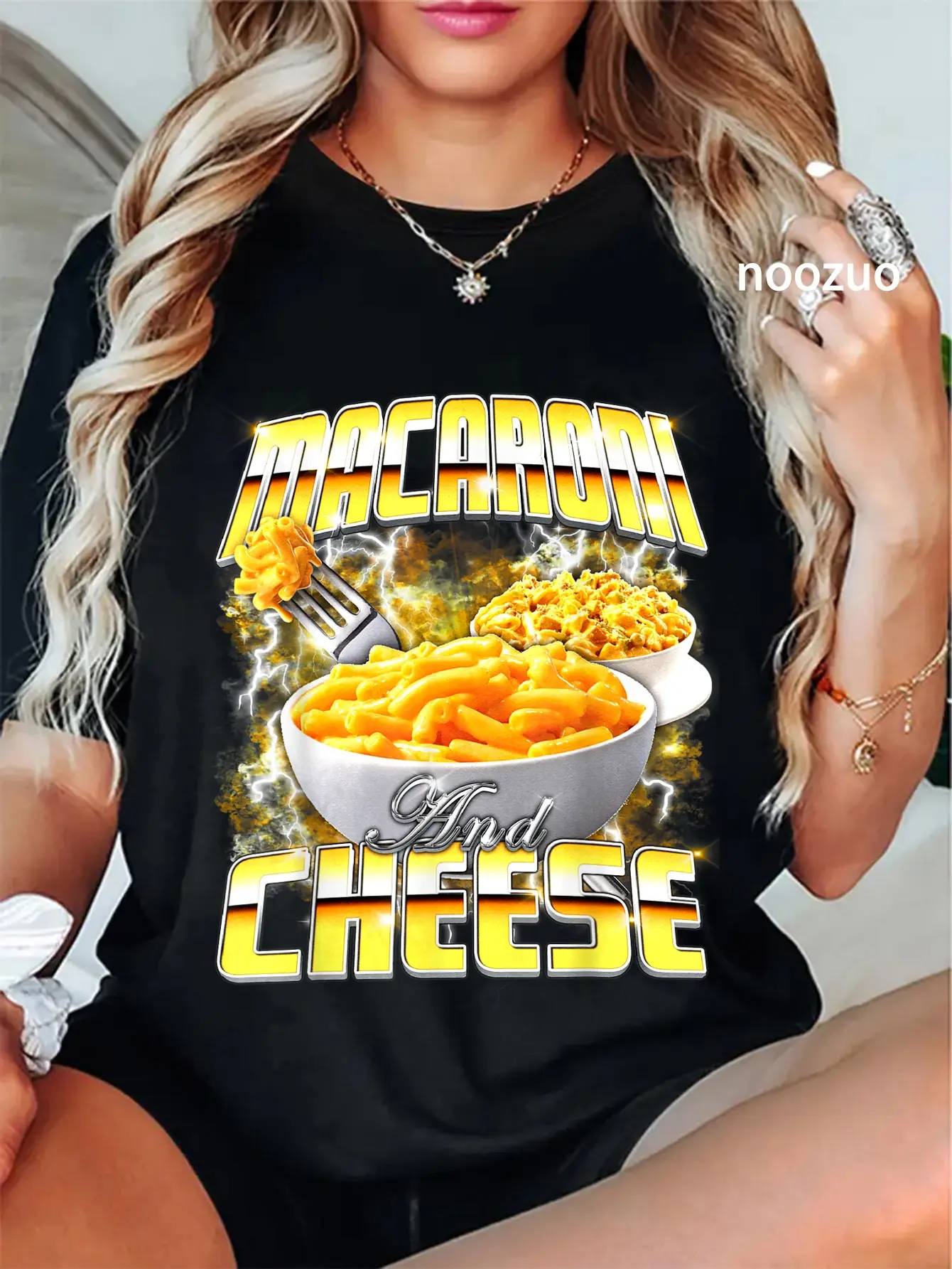 100% Cotton Macaroni and Cheese Meme Bootleg Rap Style 90s Vintage Funny T-Shirt