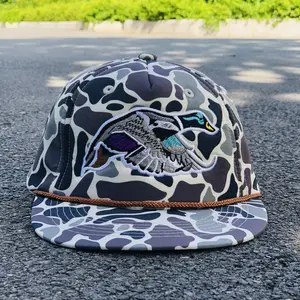 Vintage Mallard Duck Snapback Hats, Camo Duck Hunting Design Trucker Hats, Mesh Cotton Cap, Gift for Him or Her