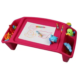 212 MAIN Kids Rectangular Lap Desk Tray - Portable Activity Table (Model QI003253P), Pink, Rectangular Form