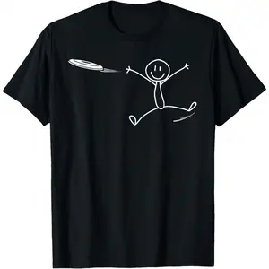 Frisbee Stickman Disc Golf Funny Ultimate Frisbee Game T-Shirt