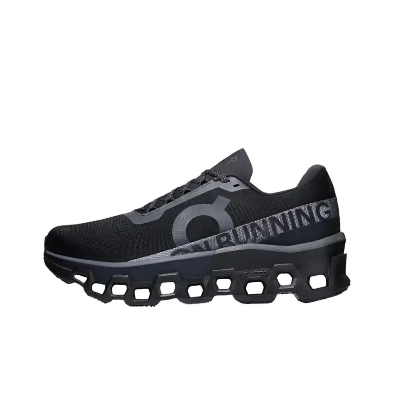 Stylish Performance All‑Black Athletic Running Shoes For Men & Women, Breathable Mesh Upper, High‑Elastic Big Hollow Shock‑Absorbing Thick Sole, Non‑Slip Outsole, Comfort Sport Sneakers For Racing, Training, Outdoor Sports & Everyday Outfits