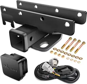 Nilight 2" inch Rear Bumper Tow Trailer Hitch Receiver Kit, Compatible for 2007-2018 Jeep Wrangler JK 4 Door & 2 Unlimited, w/4-Pin Wiring Harness Black dealsforyoudays