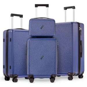 4-Piece Travel Luggage Set with Cosmetic Case, 19/23/27 Inch Suitcases with Double Spinner Wheels, Perfect for Vacation,Weekend Trips,Spring Break,  Holiday Travel,Back to School