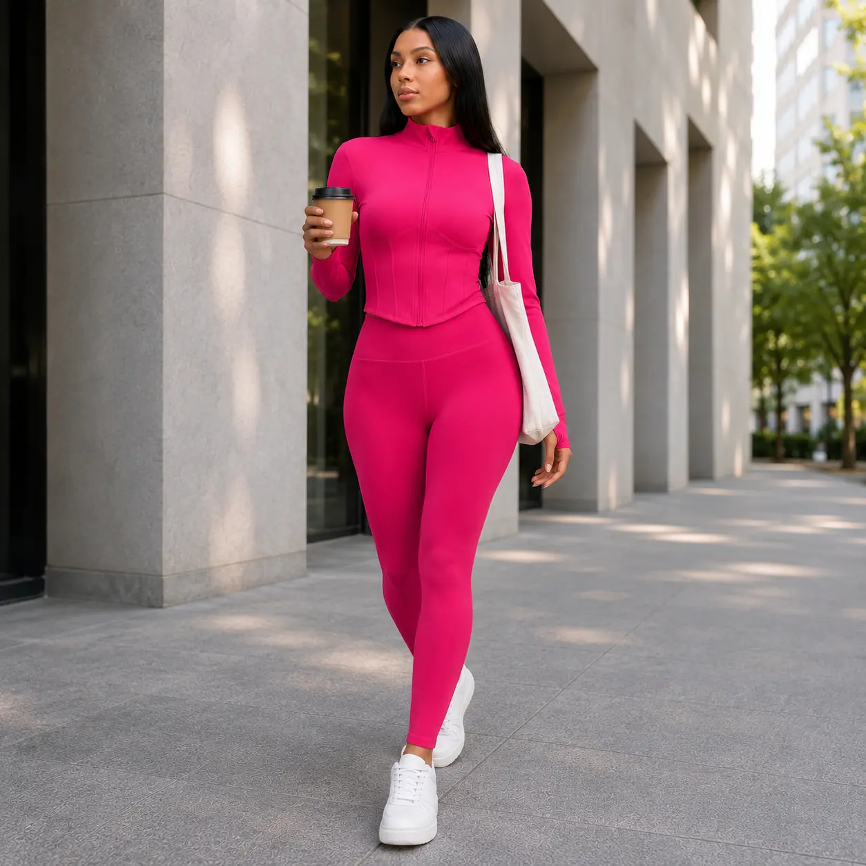 XELLE Elevated Corset Yoga Jacket - High Street Athleisure, Snatched Waist & Buttery Soft Feel