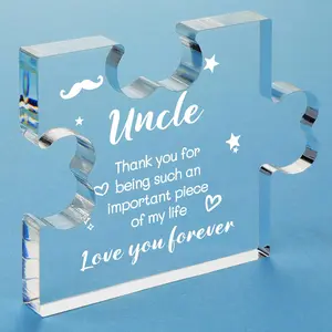 Uncle Gifts Acrylic Plaque with Sayings - Fathers Day Birthday Gifts For Uncle From Niece Nephew - Desk Decorations Card Gifts for Uncle