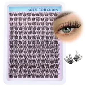 Wispy Cluster Lashes – Natural Look DIY Eyelash Extensions, 10–16mm C Curl Lash Clusters with Thin Band, Individual Lashes for At-Home Use