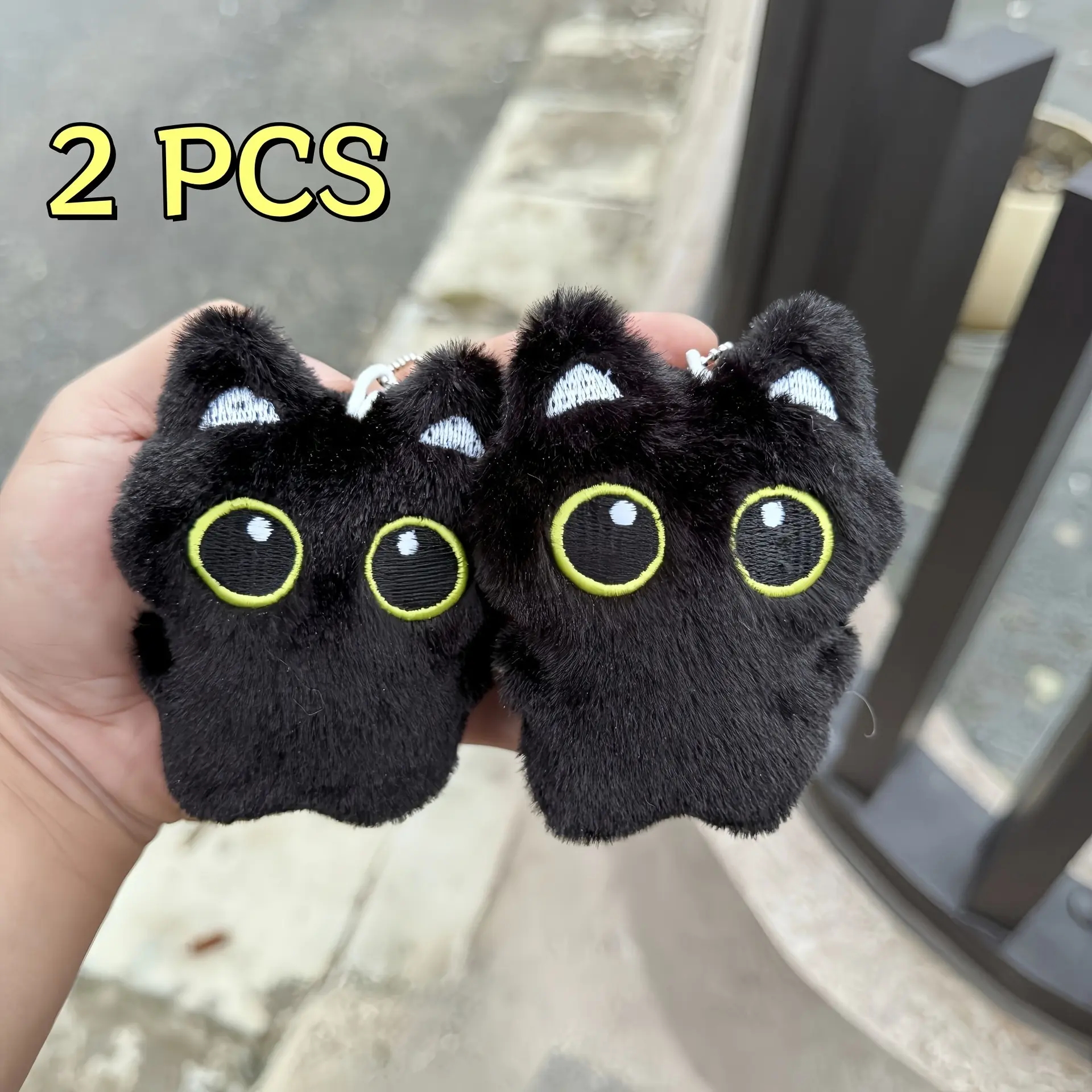 2-Pack Cat Kitten Plush Toys with Crinkle Sound, Durable and Soft Interactive Stuffed Animals for Small Pets, No Battery Needed