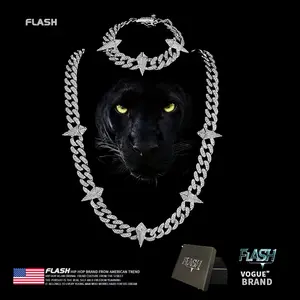 Black Panther Cuban necklace for men and women, Hip Hop rapper necklace bracelet set, jewelry box, anniversary gift, ideal gift, birthday gift