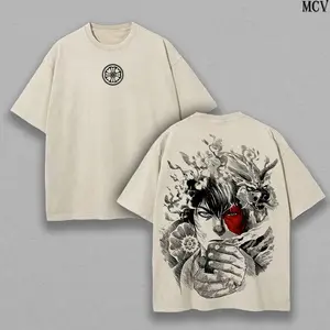 Zuko Avatar The Last Airbender Anime Double Printed Vintage Washed Tee Unisex Oversize Heavyweight Cotton T-shirt for Anime Fans and Love VG9 ZQN