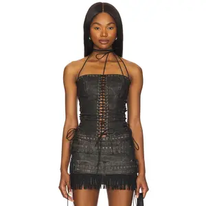 Jaded London Longline Lace Up Halter Corset in Black Jaded London Longline Lace Up Halter Corset in Black