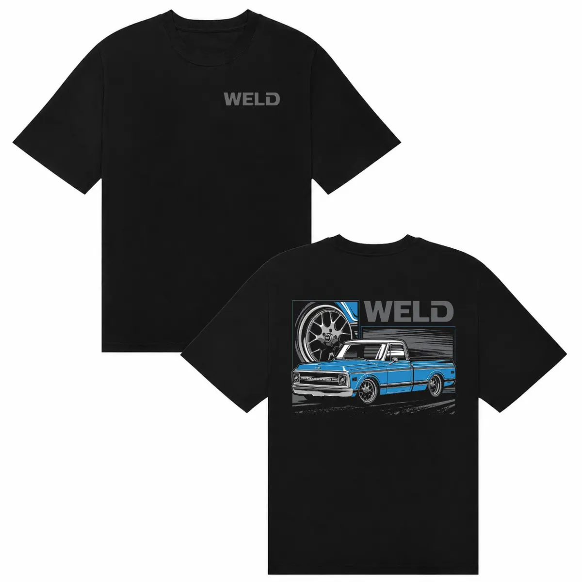 Weld Racing Blue Square Body Truck T-Shirt 2026 Classic Chevy C10 Graphic Streetwear Menswear Tshirt