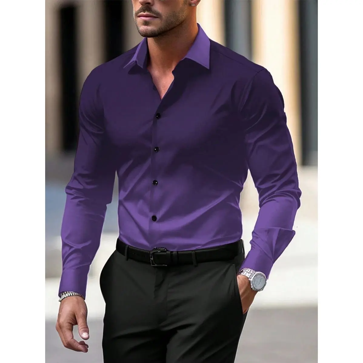 Manfinity Homme Men's Ombre Long Sleeve Shirt