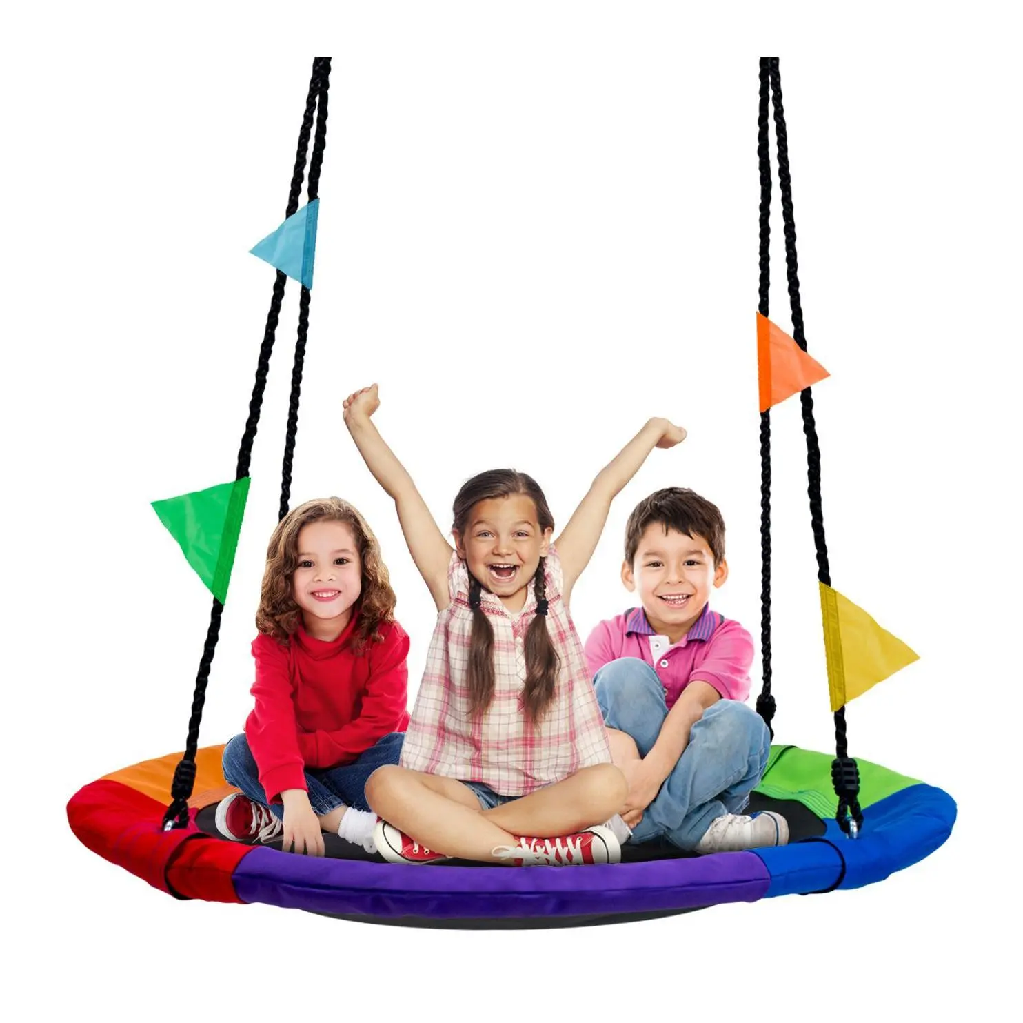 Sorbus Saucer Tree Swing in Elite Rainbow 40 Sorbus Saucer Tree Swing in Elite Rainbow 40
