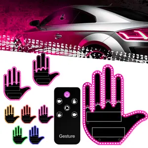 MTX Car Car LED with Finger Light - Car Gesture Light for Road Anger Expression - Fun Auto Accessories, Mini Cool with 4 Modes - Ideal Gift for Drivers