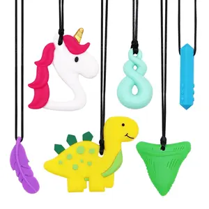 BY-FAN43 Chewy Necklaces Sensory, 6 Pack Chewable Necklace for Autism Boys Girls and Adults with ADHD or Special Needs, Chew Necklaces for Sensory Kids Reduces Chewing Fidgeting for Children Chewers