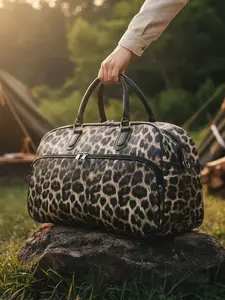 Leopard Print Travel Bag, Large Capacity, Business Casual Dual Use, Fitness Handbag, Travel Duffels, Unique Design, Stylish and Functional