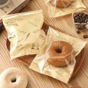 50pcs, Self-Adhesive Bakery Bags, Individual Packaging, Clear Cellophane Goodie Bags, Treat Bags, Croissants Donut Cake Bags, Holiday Gift Bags, Birthday Party Favors, Baking Tools, Kitchen Gadgets, Kitchen Accessories, Home Kitchen Items