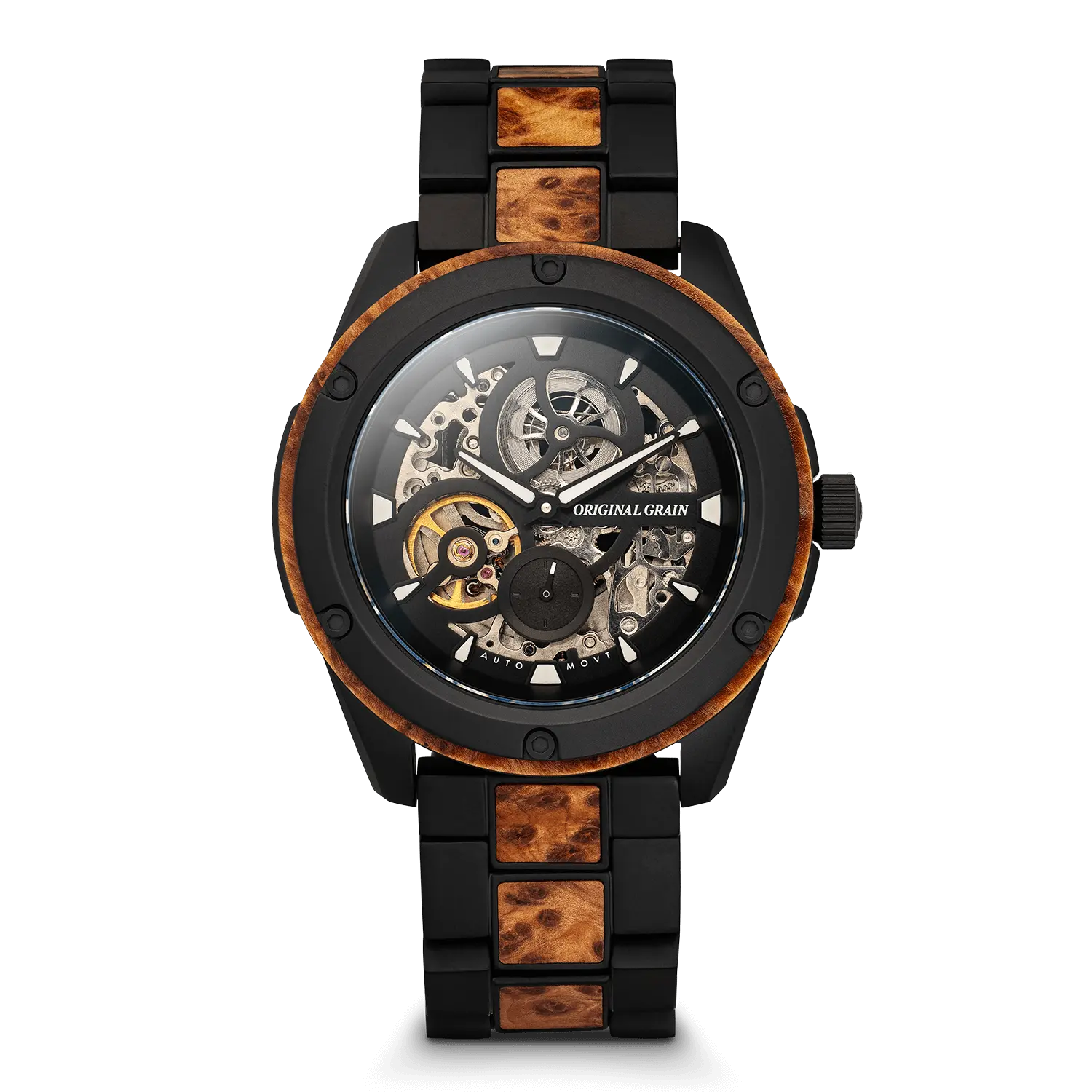 Burlwood Black Rugged Auto 44mm Burlwood Black Rugged Auto 44mm
