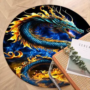 Blue Dragon Pattern Rug, Soft Non-Shedding Floor Mat, Versatile Home Decor, Living Room Sofa Pad, Bedroom Bedside Carpet, Multiple Sizes Available